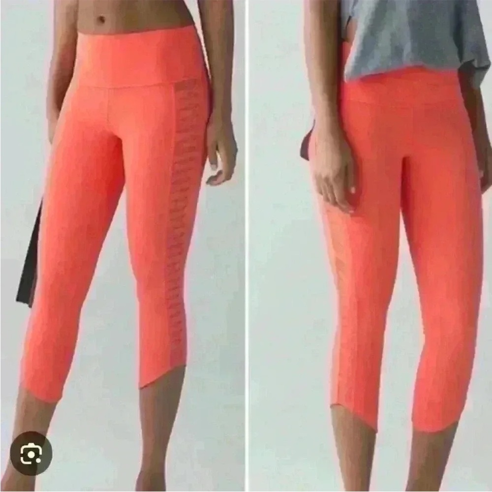 Lululemon Orange Sunshine Salutation Leggings Size 8